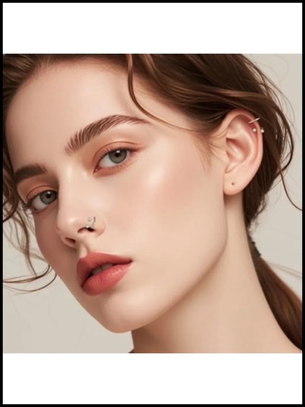 G23 Titanium Horseshoe Nose Ring Piercing Set 20G